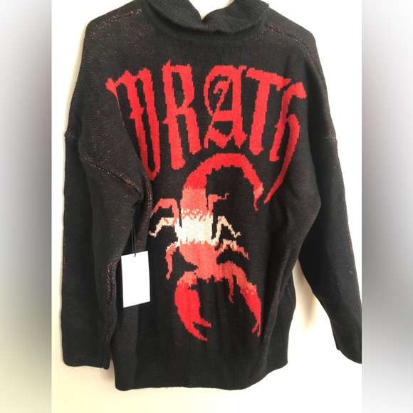 NWT  SPIRIT JERSEY SCORPION Cardigan Wrath Sweater sz S & M - Picture 2 of 3